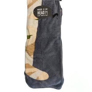 Halloween Where My Head Mummy Throw Plush Blanket Spooky Soft Gothic 50x60" Gray